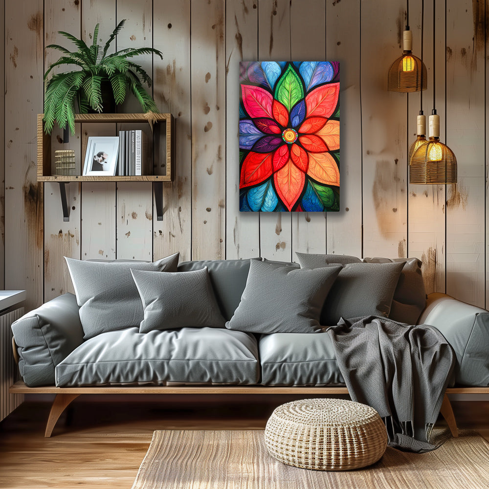 Vibrant metal wall art featuring bold colors and dynamic designs, perfect for adding a modern touch to any space.