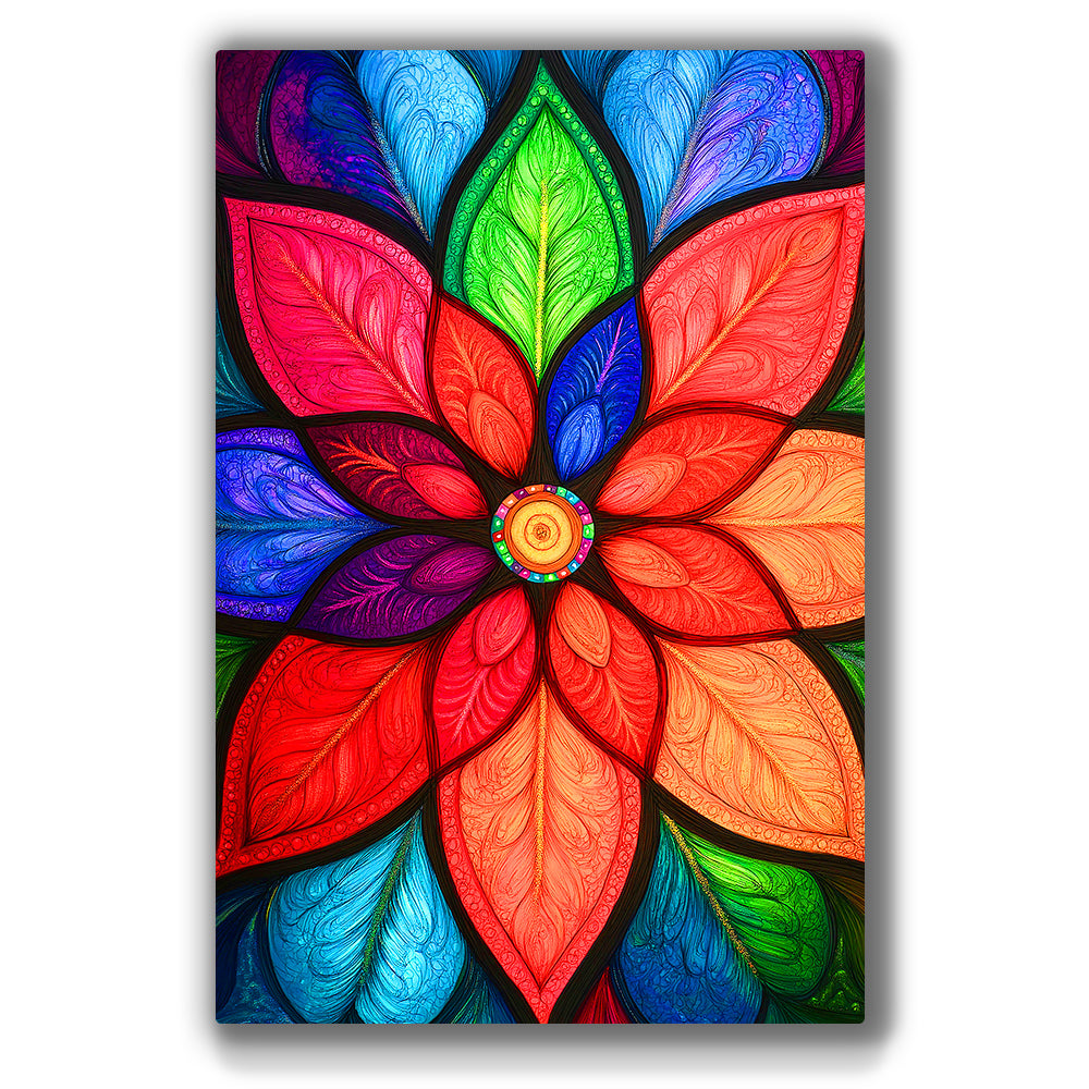 Vibrant metal wall art featuring bold colors and dynamic designs, perfect for enhancing any space with a modern touch.