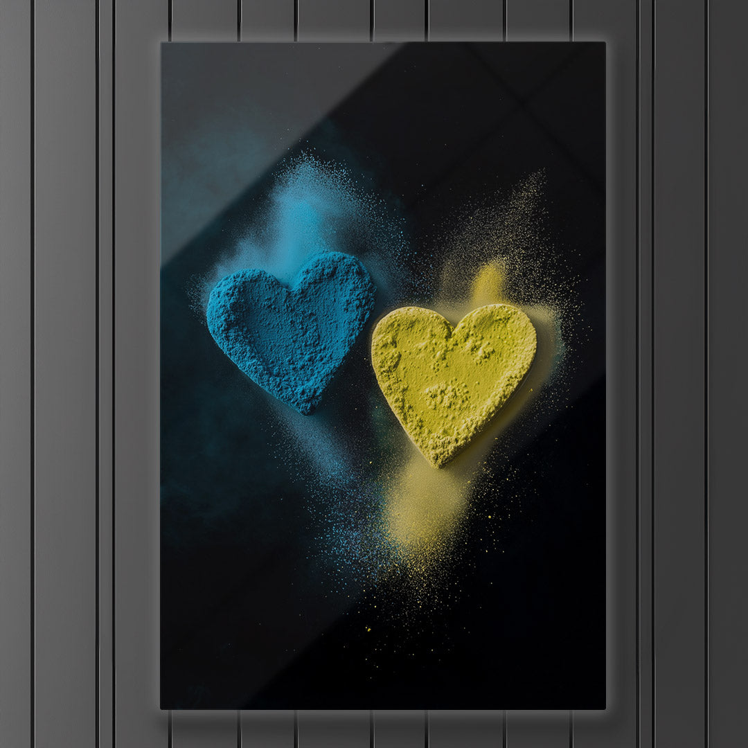 Vibrant metal wall art featuring a playful heart design, perfect for adding a pop of color and personality to any space.