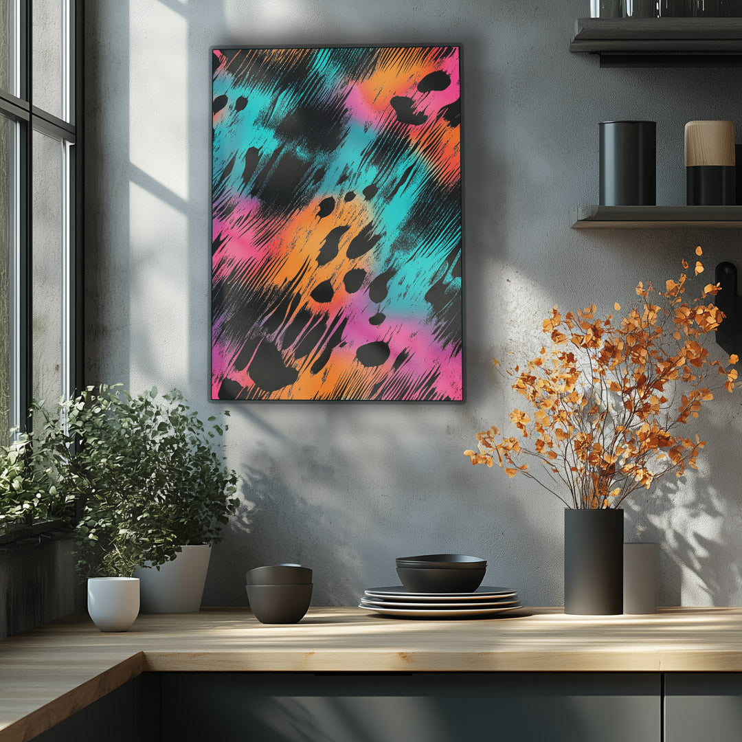 Vibrant cheetah print metal wall art adds a bold touch to any space, combining wild elegance with modern design.