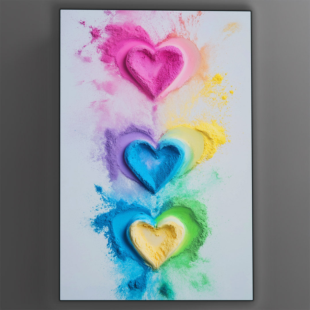 Vibrant metal wall art featuring a striking heart design, perfect for adding a bold touch to any space.