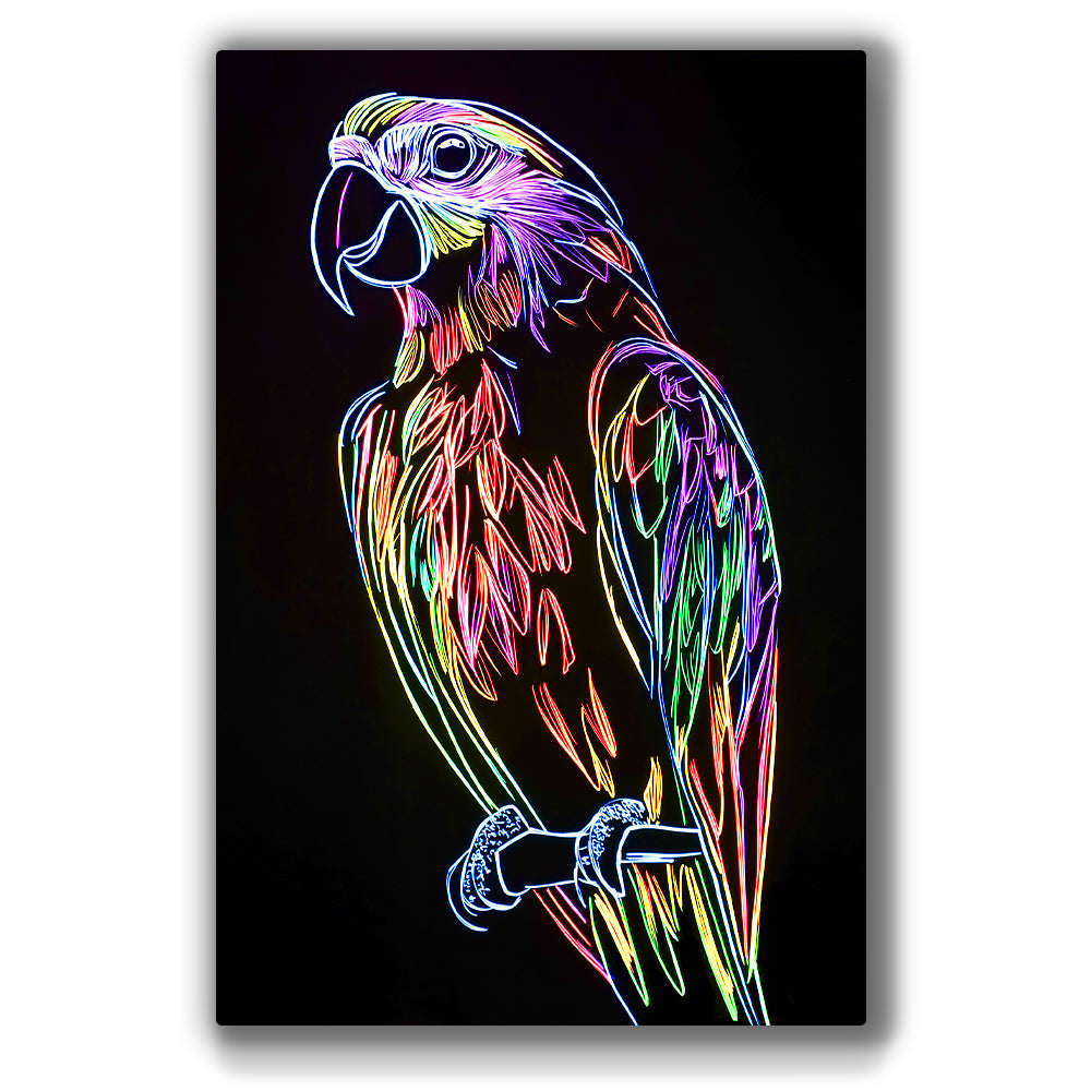 Vibrant metal wall art featuring bold colors and intricate designs, perfect for adding a modern touch to any space.