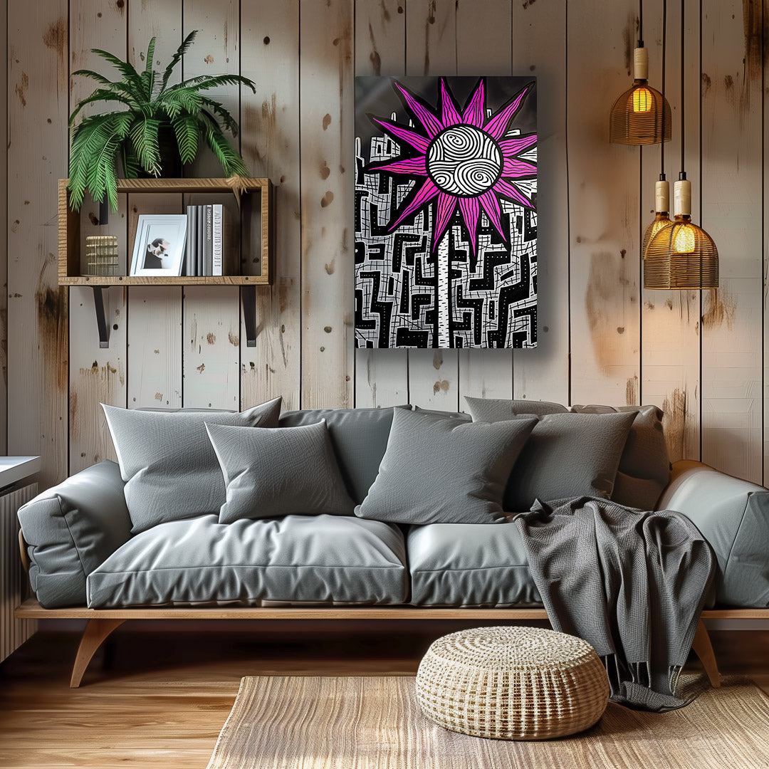 Vibrant metal wall art featuring a modern design that adds a striking touch to any space. Perfect for enhancing decor with style.