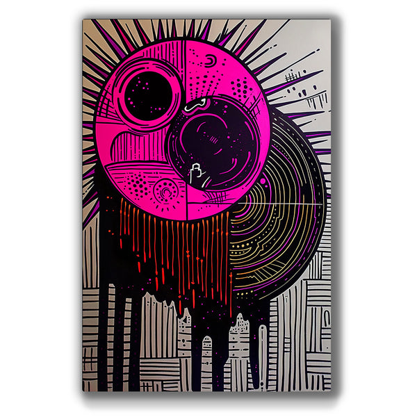 Vibrant metal wall art featuring striking colors and dynamic designs, perfect for adding a bold statement to any space.