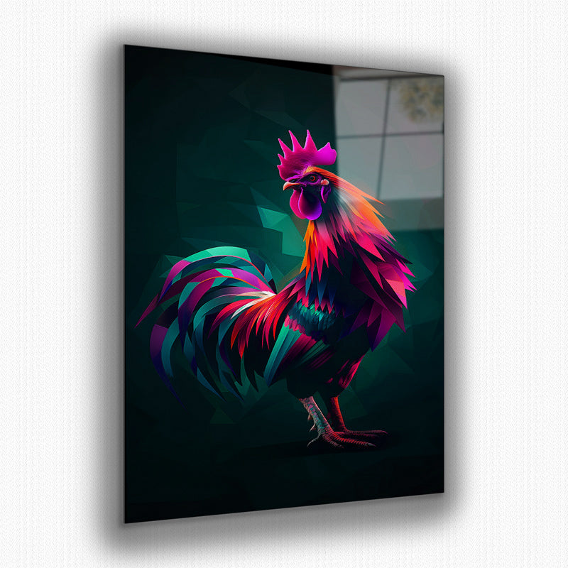 Vibrant metal wall art featuring a stunning rooster design, perfect for adding a bold touch to any space.