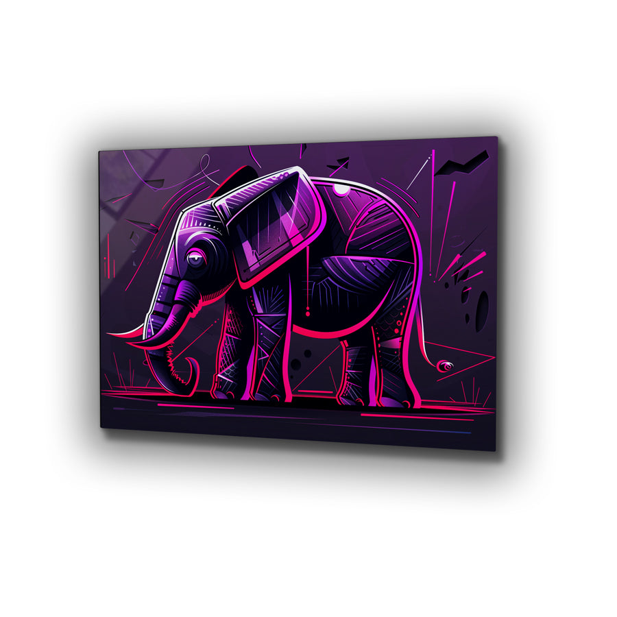 Vibrant metal wall art featuring a striking elephant design, perfect for adding a bold and colorful touch to any space.