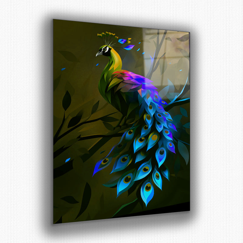 Vibrant metal wall art featuring a stunning peacock design, perfect for adding a bold touch to any space.