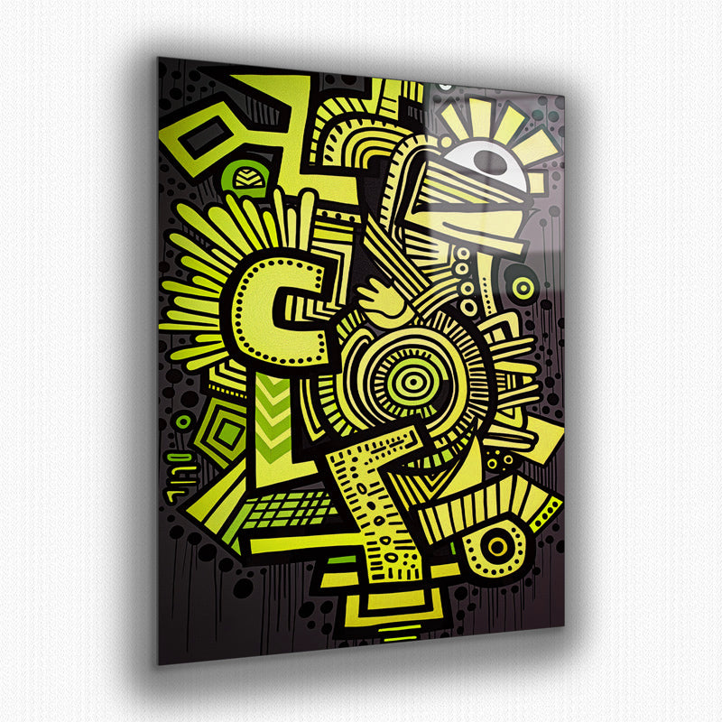 Vibrant metal wall art featuring an abstract design with bold colors, perfect for adding a modern touch to any space.