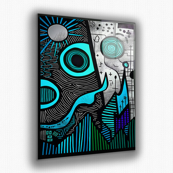 Vibrant metal wall art featuring abstract designs and bold colors, perfect for adding a modern touch to any space.