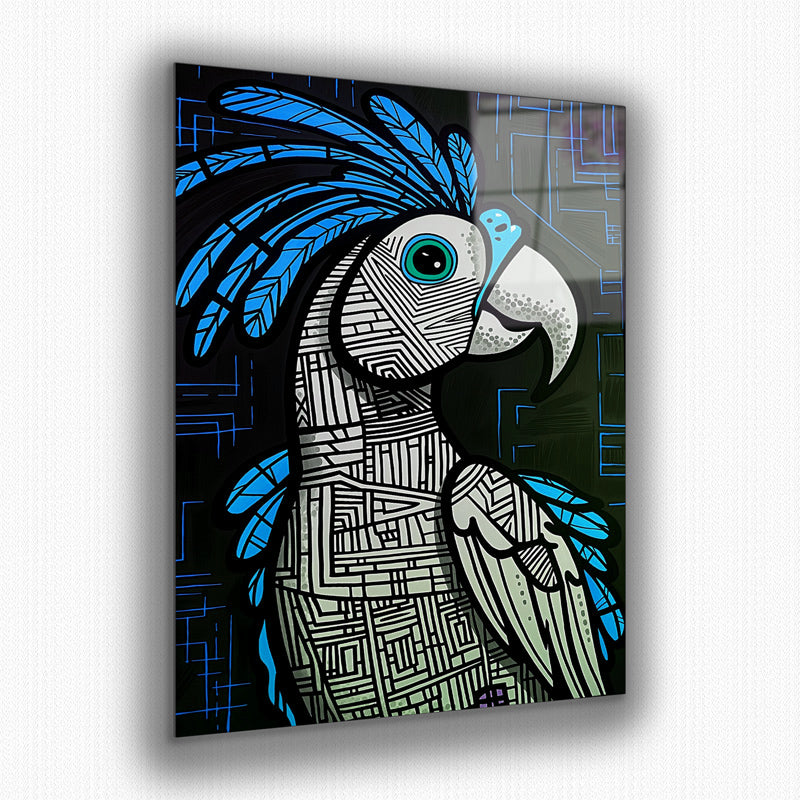 Vibrant metal wall art featuring a striking parrot design, perfect for adding color and personality to any space.