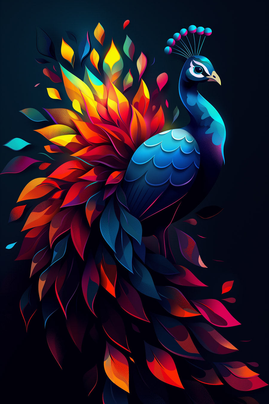 Vibrant metal wall art featuring a stunning peacock design, perfect for adding color and elegance to any space.