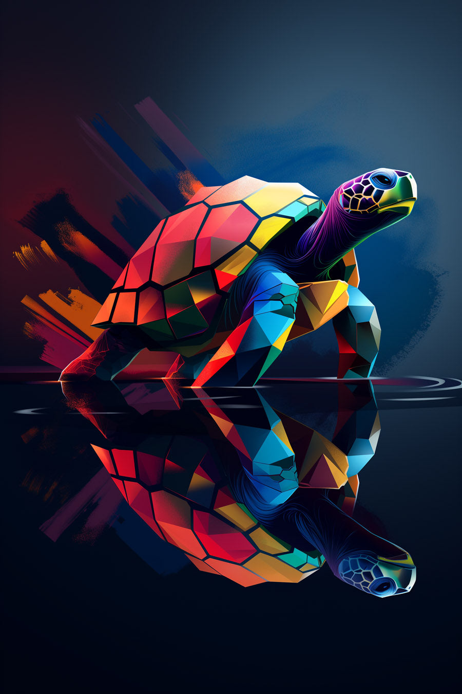 Vibrant metal wall art featuring a colorful turtle design, perfect for adding a lively touch to any space.