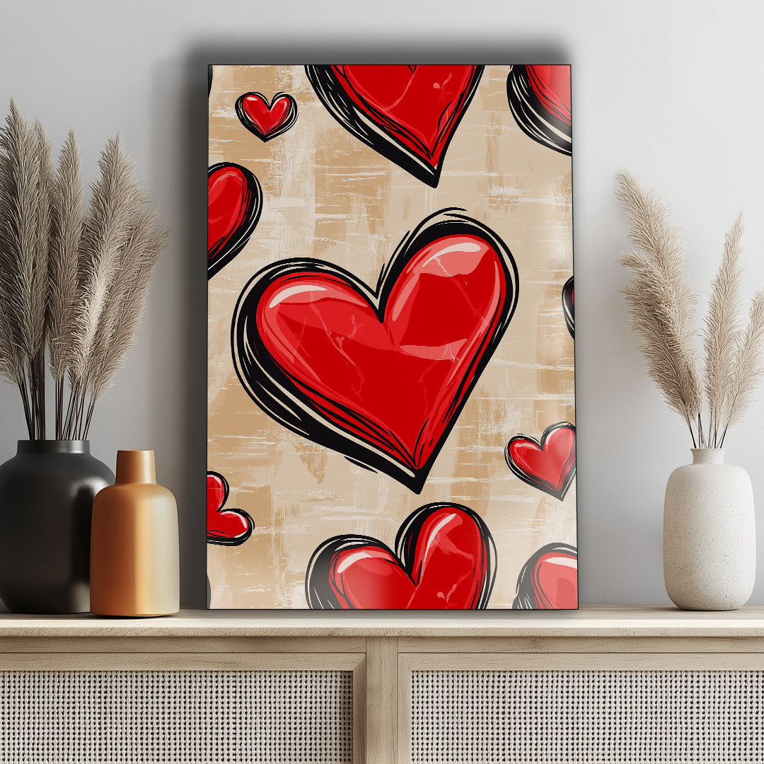 Heart-themed artwork with vibrant colors and a warm vibe.