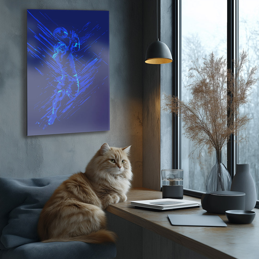 Blazing Drive – Neon Football Wall Art