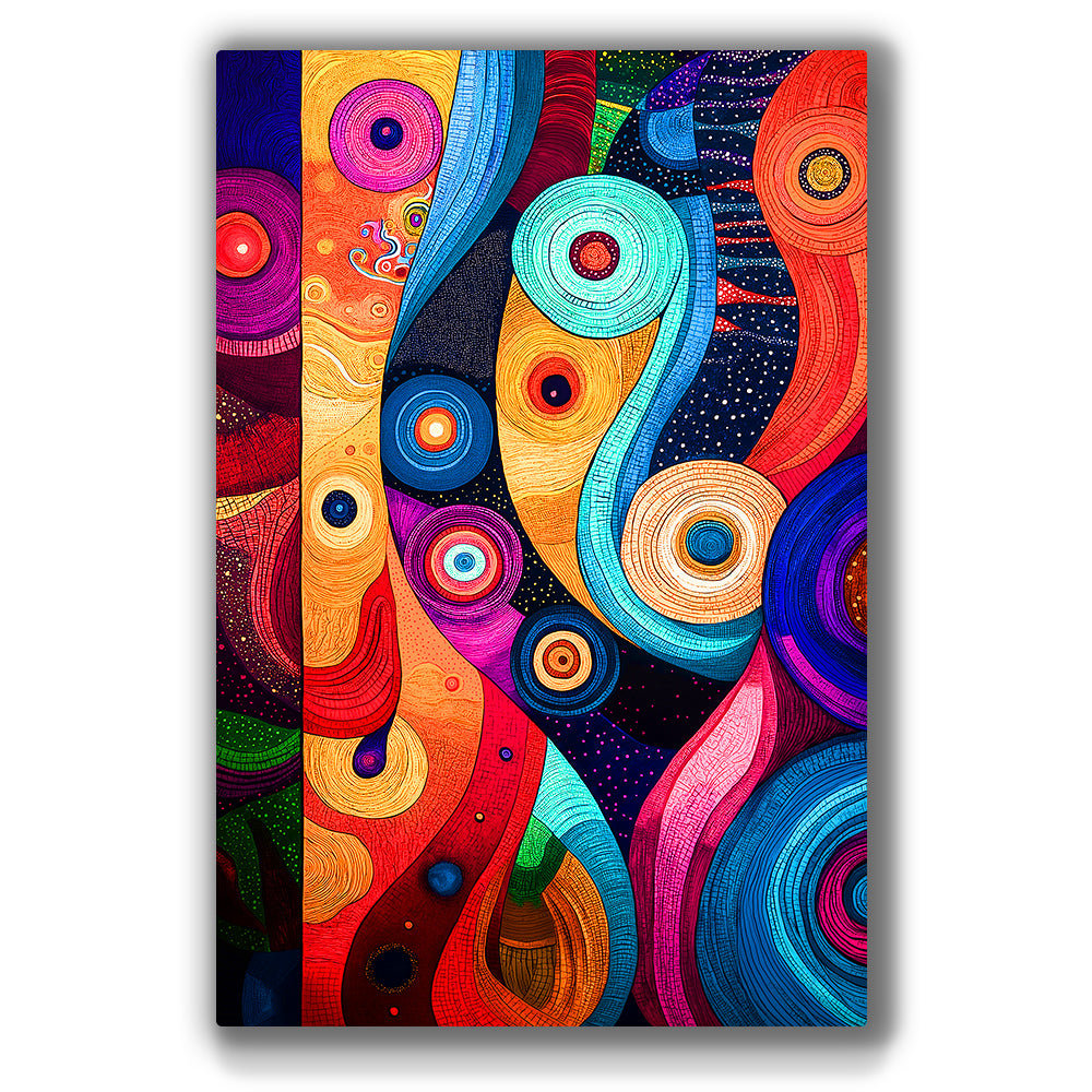 Bold abstract wall art with vibrant swirling colors and patterns.
Lightweight art panel featuring dynamic and modern designs.